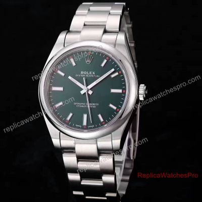 New Rolex Oyster Perpetual Green Dial Stainless Steel Replica Watch
